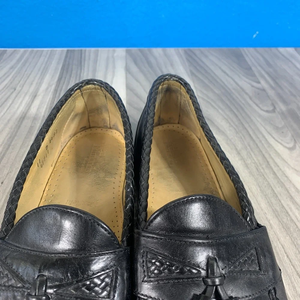 Allen Edmonds black braided tassel mens loafer dress slip on shoes 11 D Medium